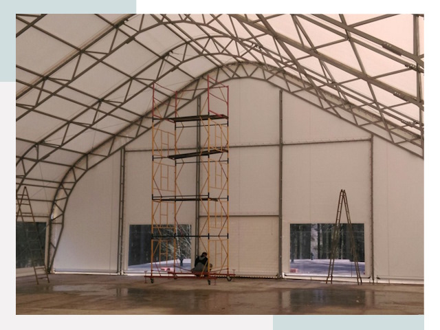 Шатровые ангары в Сатке